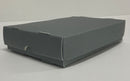 A gray A5 document box made from archival boxboard, displayed flat on a white surface.